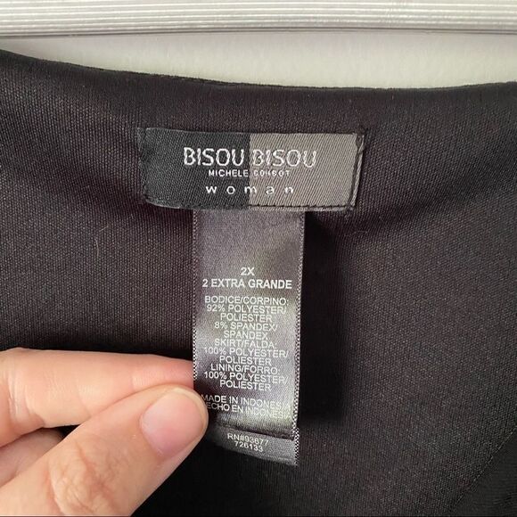 Bisou Bisou black sleeveless v neck layered 2XL - Picture 4 of 7